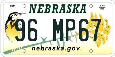 NE license plate 96MP67