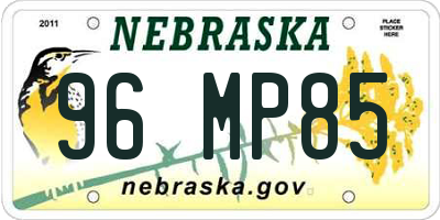 NE license plate 96MP85