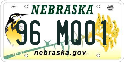 NE license plate 96MQ01