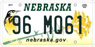 NE license plate 96MQ61