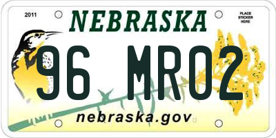 NE license plate 96MR02