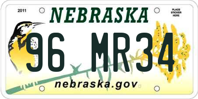 NE license plate 96MR34