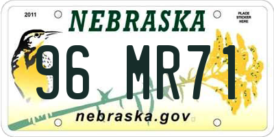 NE license plate 96MR71