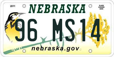 NE license plate 96MS14