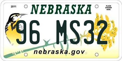 NE license plate 96MS32