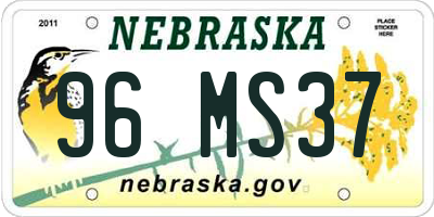 NE license plate 96MS37