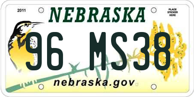 NE license plate 96MS38
