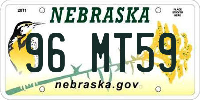 NE license plate 96MT59