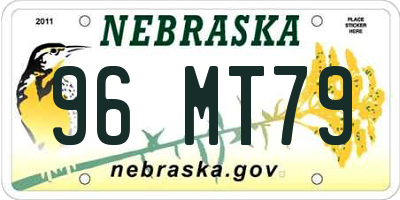 NE license plate 96MT79