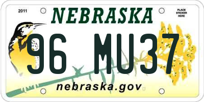 NE license plate 96MU37