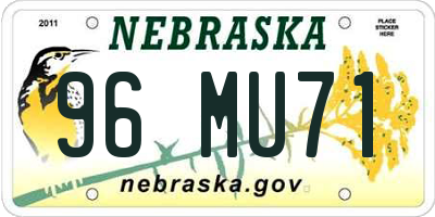 NE license plate 96MU71