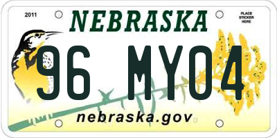 NE license plate 96MY04