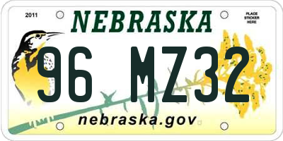 NE license plate 96MZ32