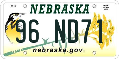 NE license plate 96ND71
