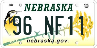 NE license plate 96NF11