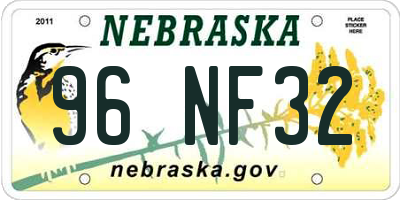 NE license plate 96NF32