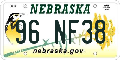 NE license plate 96NF38