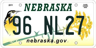 NE license plate 96NL27