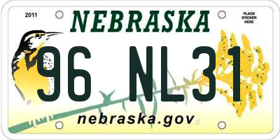 NE license plate 96NL31