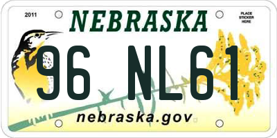 NE license plate 96NL61