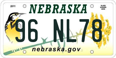 NE license plate 96NL78