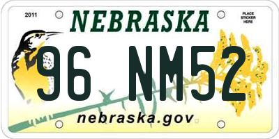 NE license plate 96NM52