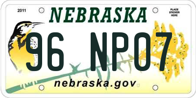 NE license plate 96NP07
