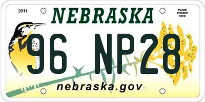 NE license plate 96NP28