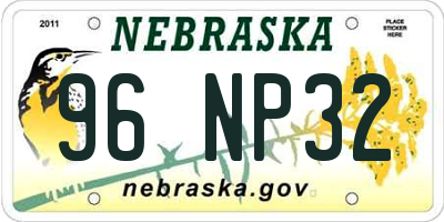 NE license plate 96NP32
