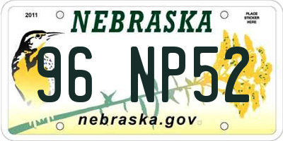 NE license plate 96NP52