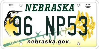NE license plate 96NP53