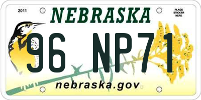 NE license plate 96NP71