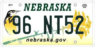 NE license plate 96NT52