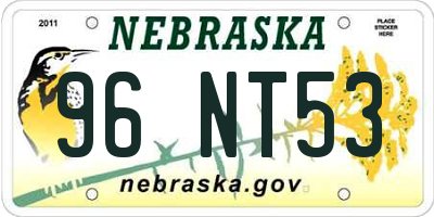 NE license plate 96NT53