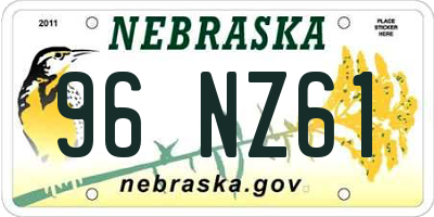 NE license plate 96NZ61