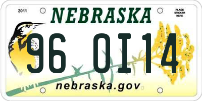 NE license plate 96OI14