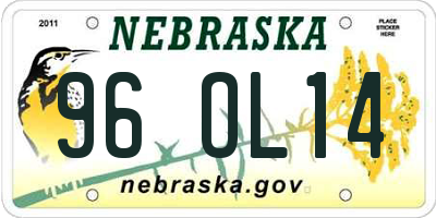 NE license plate 96OL14