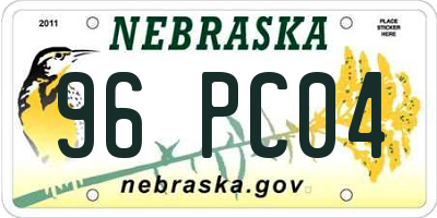 NE license plate 96PC04