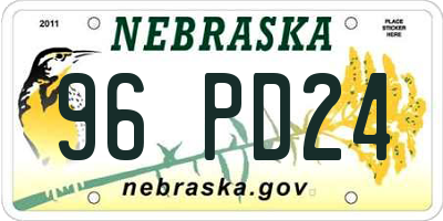 NE license plate 96PD24
