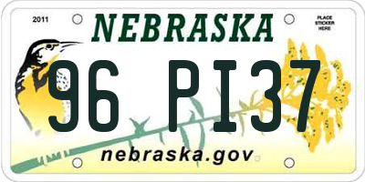 NE license plate 96PI37