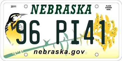 NE license plate 96PI41
