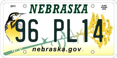 NE license plate 96PL14