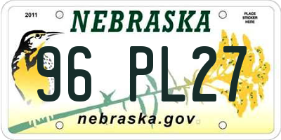 NE license plate 96PL27