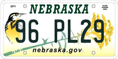 NE license plate 96PL29