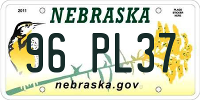 NE license plate 96PL37