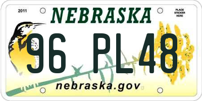 NE license plate 96PL48
