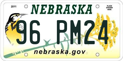NE license plate 96PM24