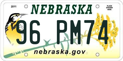 NE license plate 96PM74