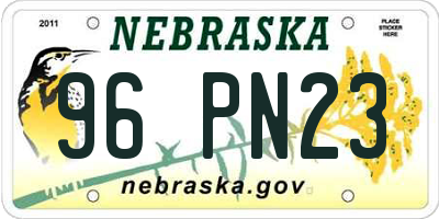NE license plate 96PN23