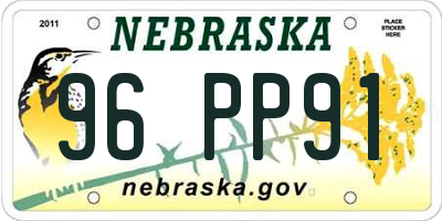 NE license plate 96PP91